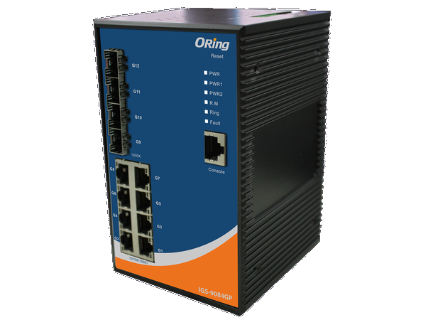 ORing GigE 8x 10/100/1000TX + 4x SFP Managed Industrial Switch